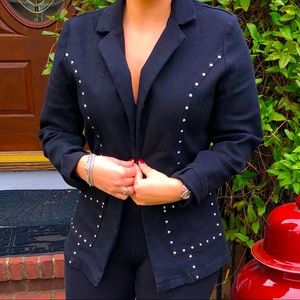 Black Denim Jackets with Silver Studs